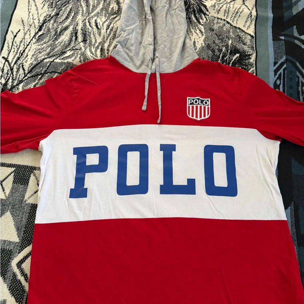 Polo Ralph Lauren K-Swiss Crest “Polo Track” Red/White/Blue/Grey Pullover Hoodie